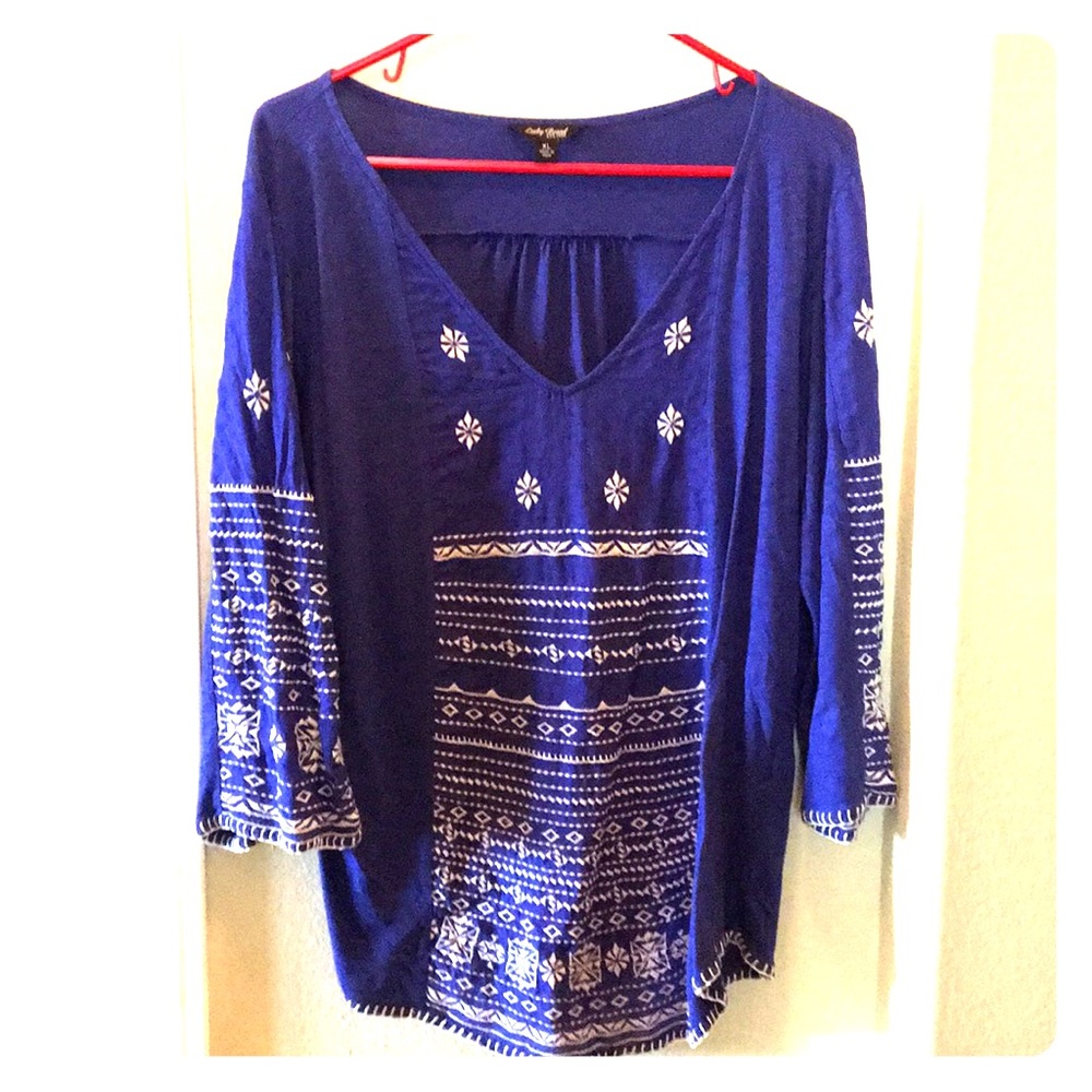 Boho Embroidered Lucky Brand Top